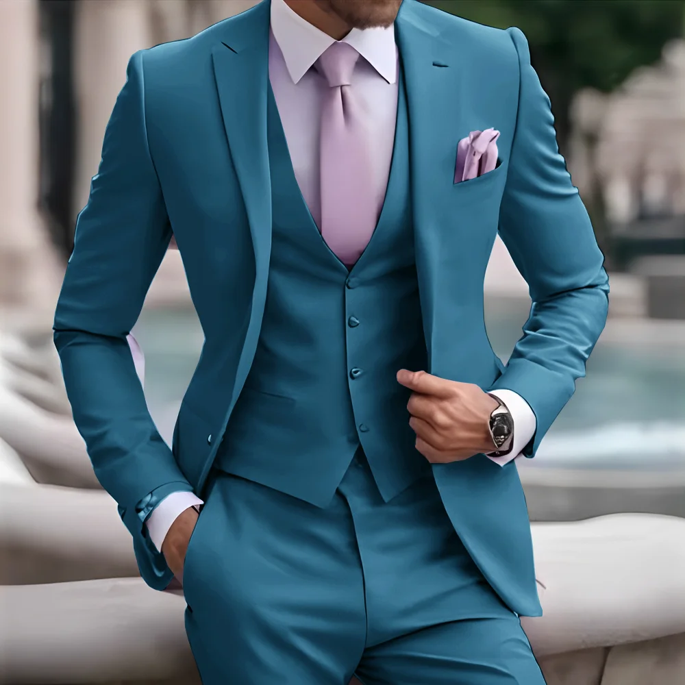 Blue Suit for Groom Wedding Tuxedo Men's Elegant Suit 3-Piece Suit (Jacket Pants Vest) Formal Custom Outfit
Blue Suit for Groom Wedding Tuxedo Men's Elegant Suit 3-Piece Suit (Jacket Pants Vest) Formal Custom Outfit