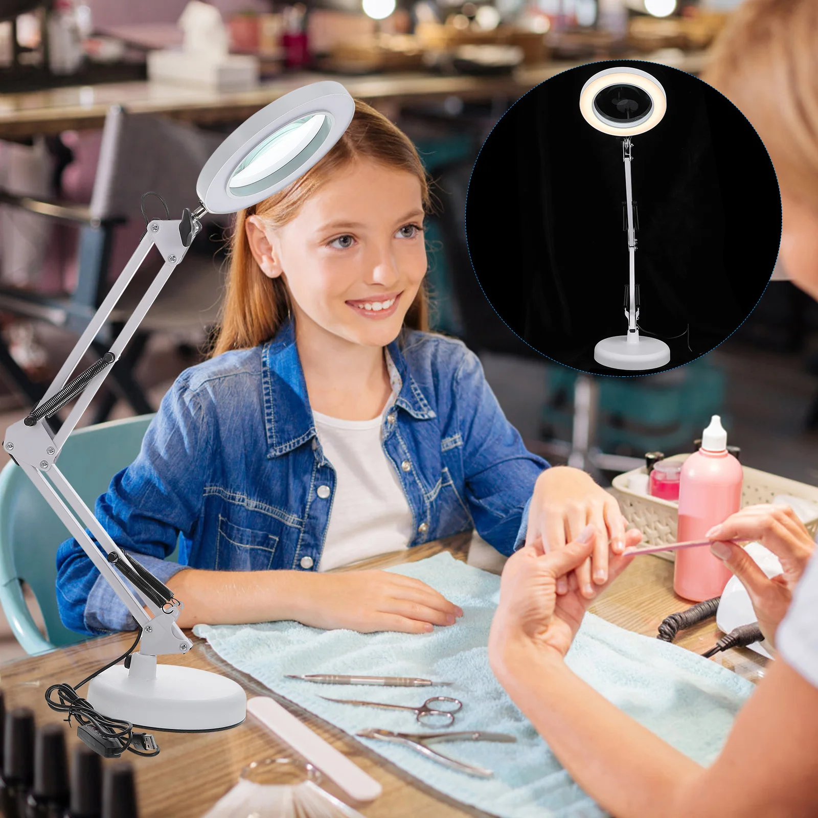 1Set 5X Magnifying Lamp LED Bright Light for Salon Beauty Circuit Inspection Foldable Design with Flexible Arm Shadow-Free
1Set 5X Magnifying Lamp LED Bright Light for Salon Beauty Circuit Inspection Foldable Design with Flexible Arm Shadow-Free