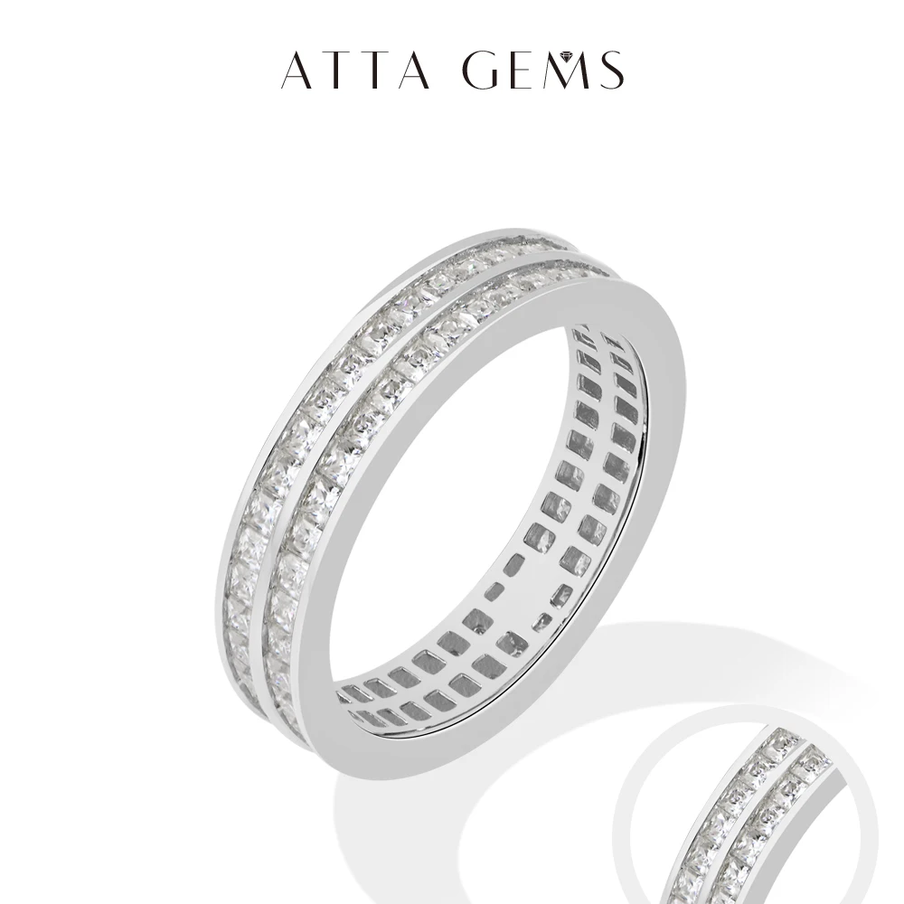 ATTAGEMS Double Row Full Eternity Moissanite Rings for Women Men S925 Silver Princess Cut Wedding Ring Anniversary Jewelry Gifts
ATTAGEMS Double Row Full Eternity Moissanite Rings for Women Men S925 Silver Princess Cut Wedding Ring Anniversary Jewelry Gifts