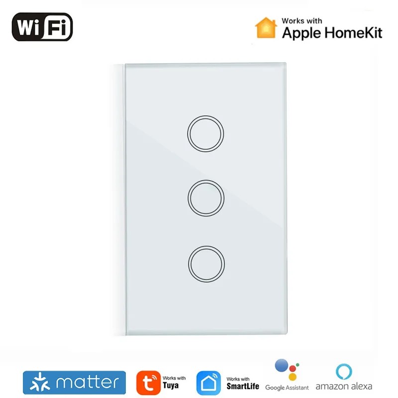 Matter Smart home Touch Switch Tuya-Controlled Works with Homekit/Alexa/Google Voice US Standard with Overload Protection
Matter Smart home Touch Switch Tuya-Controlled Works with Homekit/Alexa/Google Voice US Standard with Overload Protection