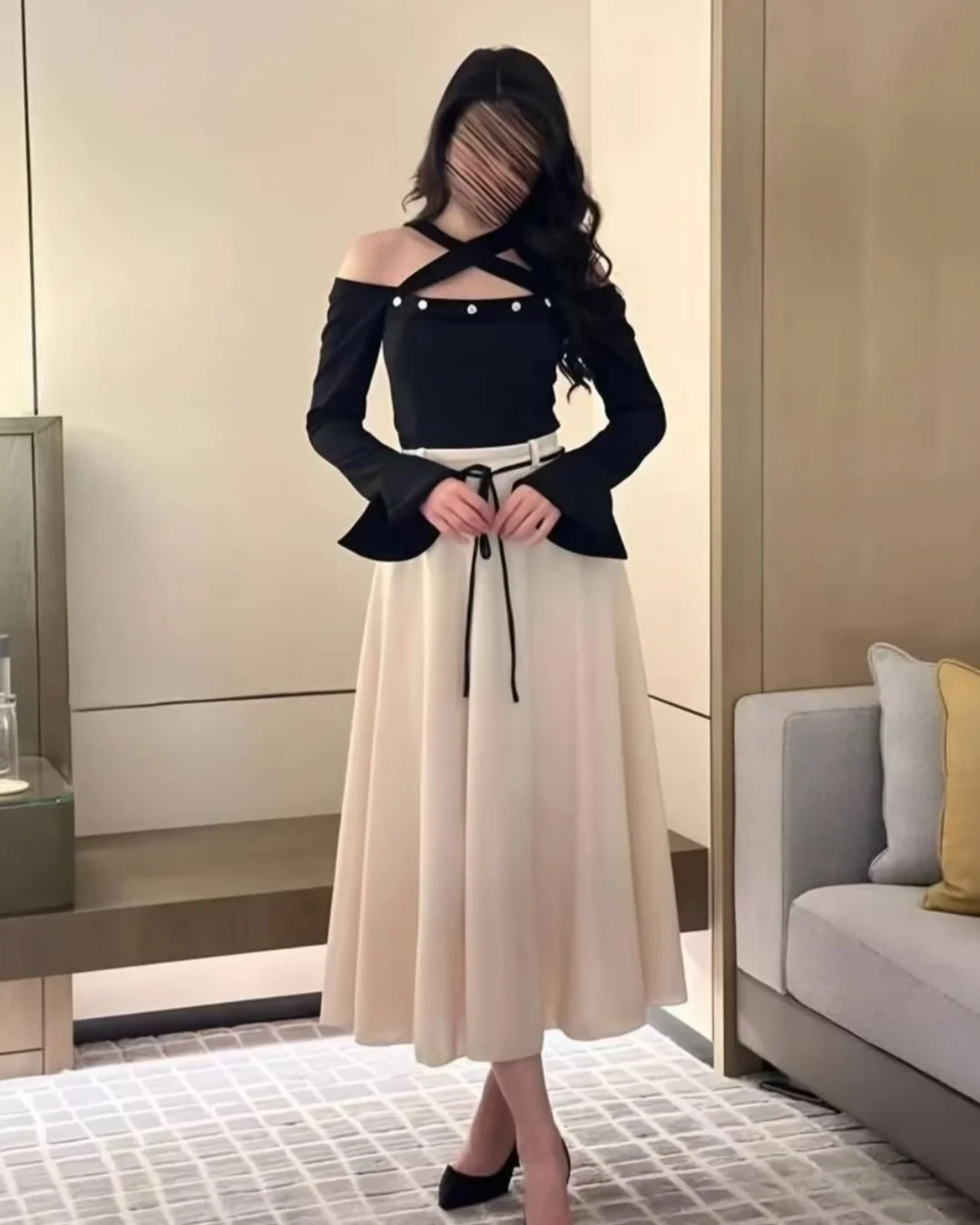 Customized Long Sleeve Halter Neck Prom Dresses Pleated Ankle Length Formal Occasion Dress Temperament Evening Dresses
Customized Long Sleeve Halter Neck Prom Dresses Pleated Ankle Length Formal Occasion Dress Temperament Evening Dresses