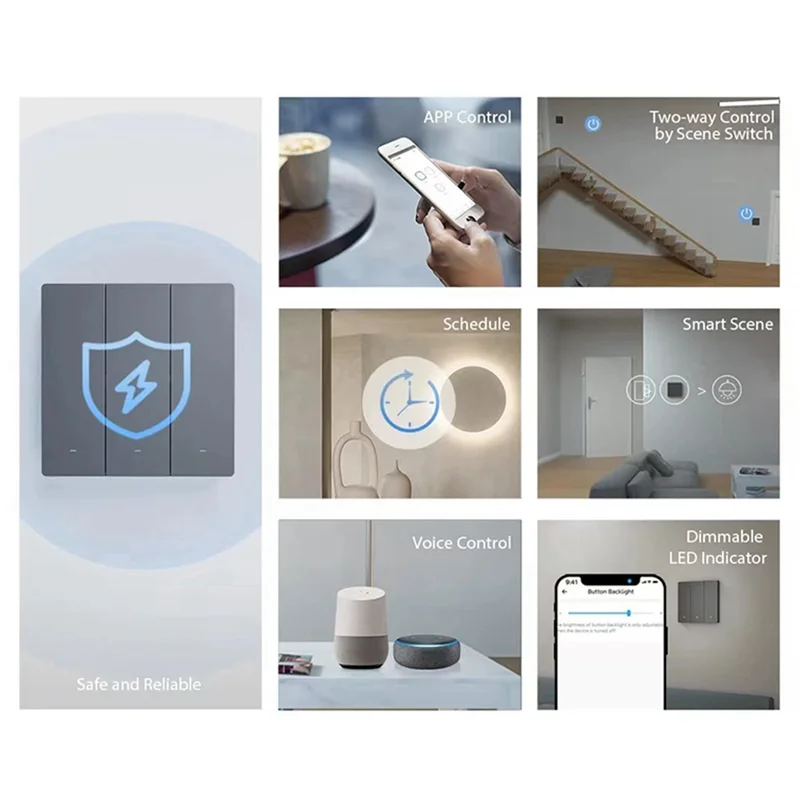 CLCU Tuya Zigbee Умный переключатель 220 В Кнопочные выключатели света Настенный кнопочный переключатель Smart Life Пульт дистанционного управления 3-местный Легко в использовании
CLCU Tuya Zigbee Умный переключатель 220 В Кнопочные выключатели света Настенный кнопочный переключатель Smart Life Пульт дистанционного управления 3-местный Легко в использовании