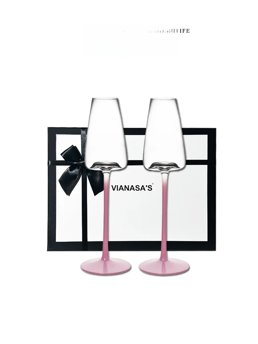 Vias Luxury Crystal Glass Champagne Cup Red Wine Glass Gift Box Set Wedding Moving Celebration Klara Pink High Quality Drinkware
Vias Luxury Crystal Glass Champagne Cup Red Wine Glass Gift Box Set Wedding Moving Celebration Klara Pink High Quality Drinkware