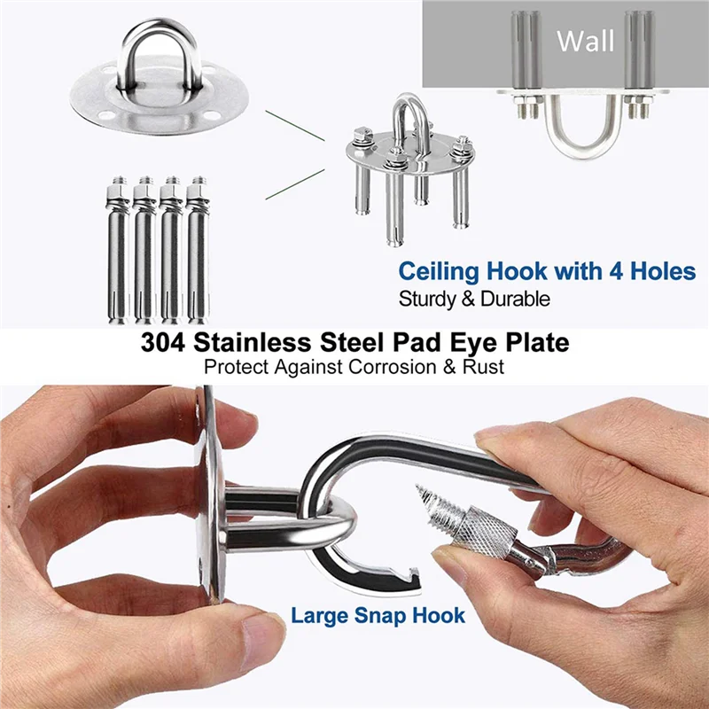 AA19 4X Stainless Steel Suspension Ceiling Hook For Hanging Yoga Swing Hammock Boxing Punch Bag Gym Wall Ring Hook
AA19 4X Stainless Steel Suspension Ceiling Hook For Hanging Yoga Swing Hammock Boxing Punch Bag Gym Wall Ring Hook