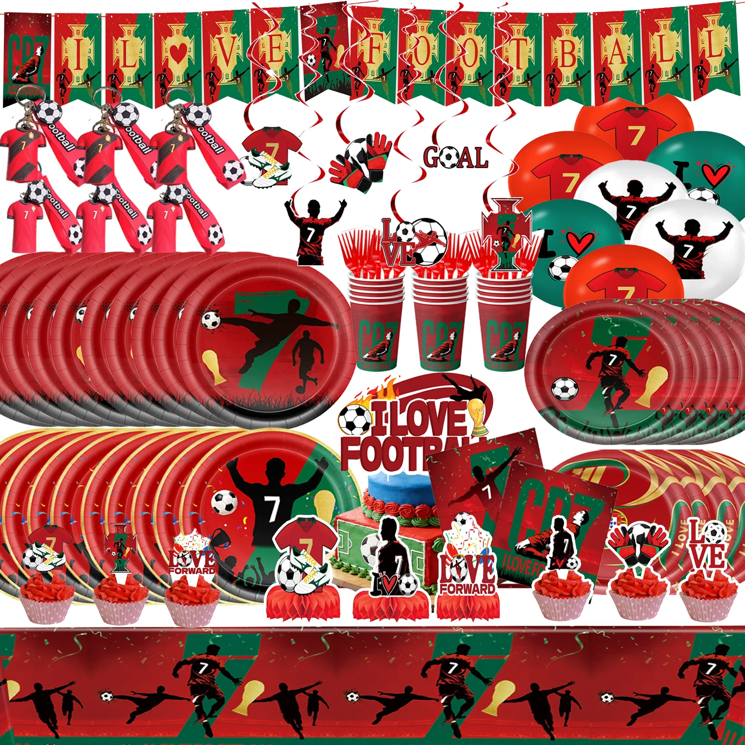 Football No.7 Player Theme Fans Party Supplies Tableware Soccer Star Balloon Plate Cup Backdrop Banner Keychain Boy Gifts Props
Football No.7 Player Theme Fans Party Supplies Tableware Soccer Star Balloon Plate Cup Backdrop Banner Keychain Boy Gifts Props