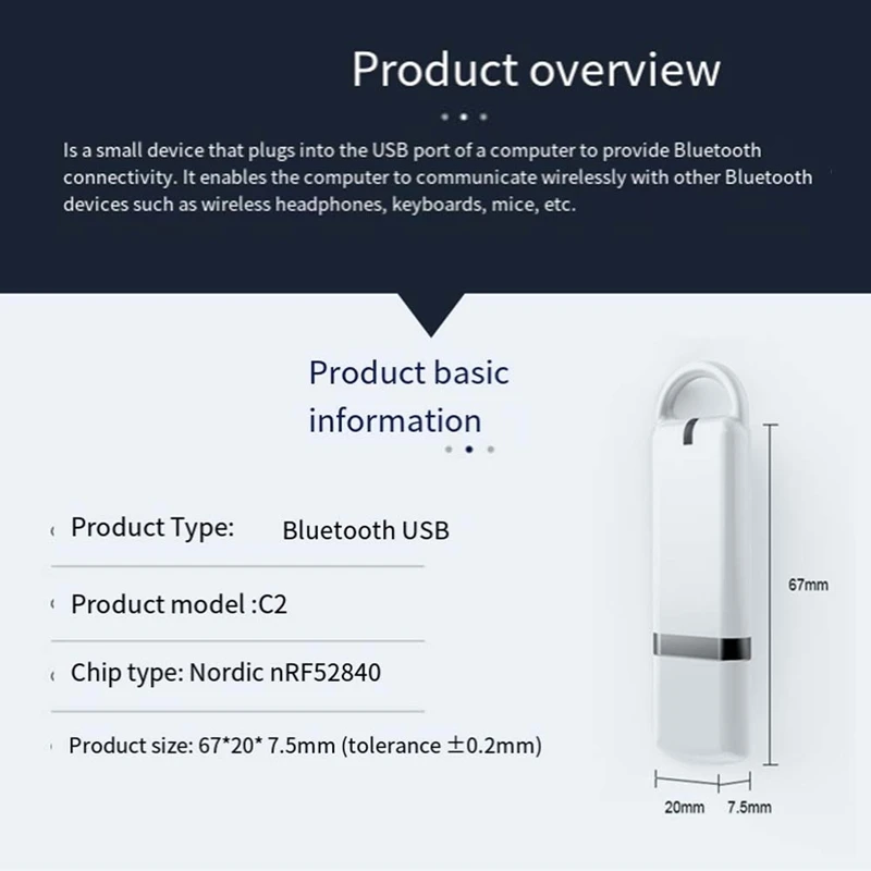 【BUY NOW】C2-7001 NRF52840 Dongle Nordic Low Power USB Dongle for Eval Bluetooth Grab Tool Module Used with NRF Connect for PC
【BUY NOW】C2-7001 NRF52840 Dongle Nordic Low Power USB Dongle for Eval Bluetooth Grab Tool Module Used with NRF Connect for PC