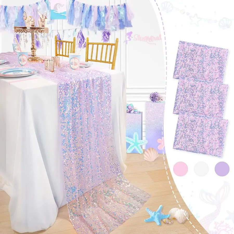 Наборы скатертей для вечеринки в стиле русалки, 25x120 дюймов, фиолетовая скатерть с блестками и пайетками, украшения для дня рождения в стиле русалки
Наборы скатертей для вечеринки в стиле русалки, 25x120 дюймов, фиолетовая скатерть с блестками и пайетками, украшения для дня рождения в стиле русалки