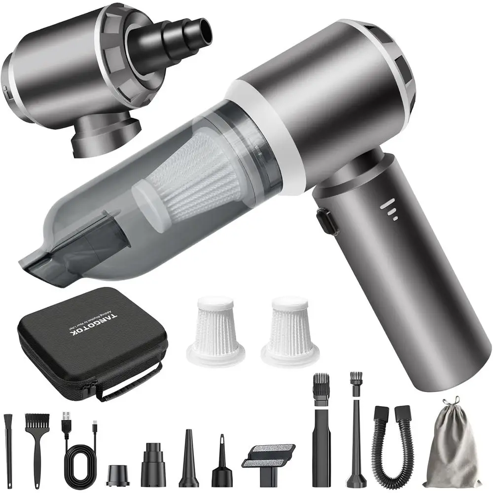 Беспроводной автомобильный пылесос и воздуходувка 4-в-1, 80 000 об/мин, высокая мощность 20000 Па, ручной пылесос/насос с бесщеточным двигателем, LED-дисплей уровня заряда
Беспроводной автомобильный пылесос и воздуходувка 4-в-1, 80 000 об/мин, высокая мощность 20000 Па, ручной пылесос/насос с бесщеточным двигателем, LED-дисплей уровня заряда