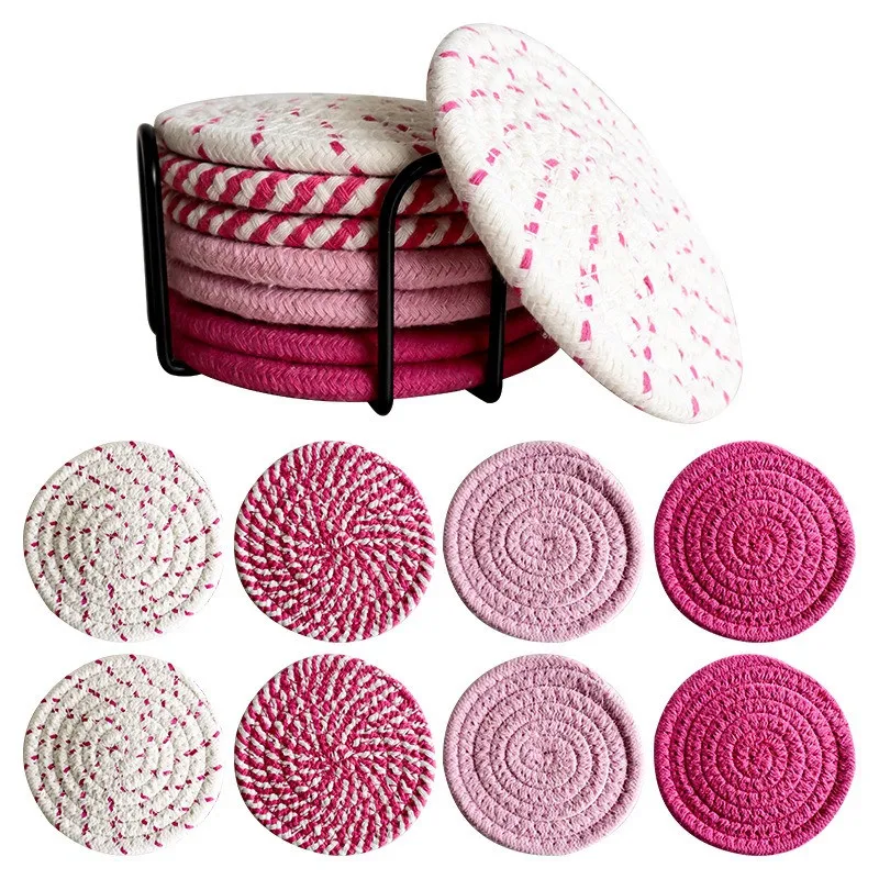 8Pcs/set 11x11cm Small Round Cotton Woven Coffee Mug Tea Cup Coaster Placemat Kitchen Insulation Pad Table Decoration
8Pcs/set 11x11cm Small Round Cotton Woven Coffee Mug Tea Cup Coaster Placemat Kitchen Insulation Pad Table Decoration