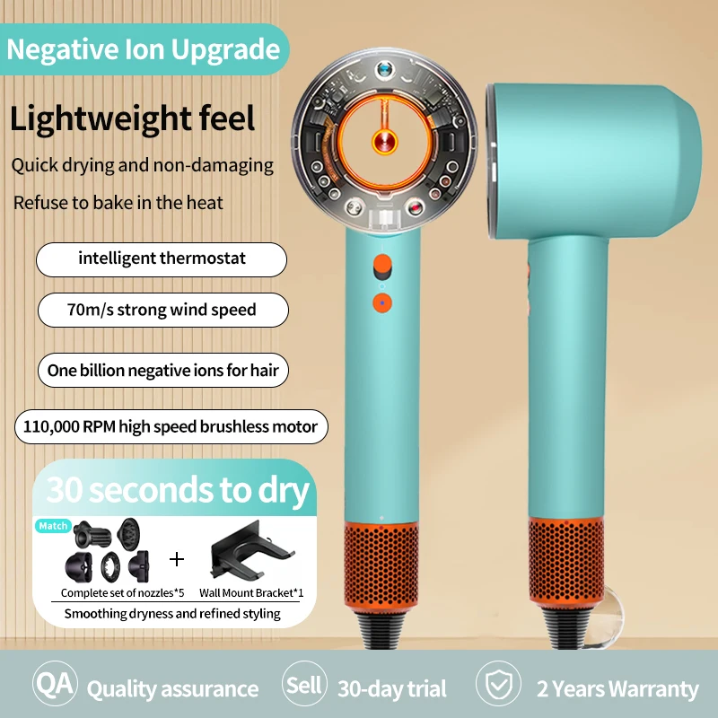 Professional Smart High-Speed Hair Dryer 110000 Rpm - Us/Eu/Uk Plug, 5 Nozzles, Fast Drying Negative Ion Hairdryer for Salon Home
Professional Smart High-Speed Hair Dryer 110000 Rpm - Us/Eu/Uk Plug, 5 Nozzles, Fast Drying Negative Ion Hairdryer for Salon Home