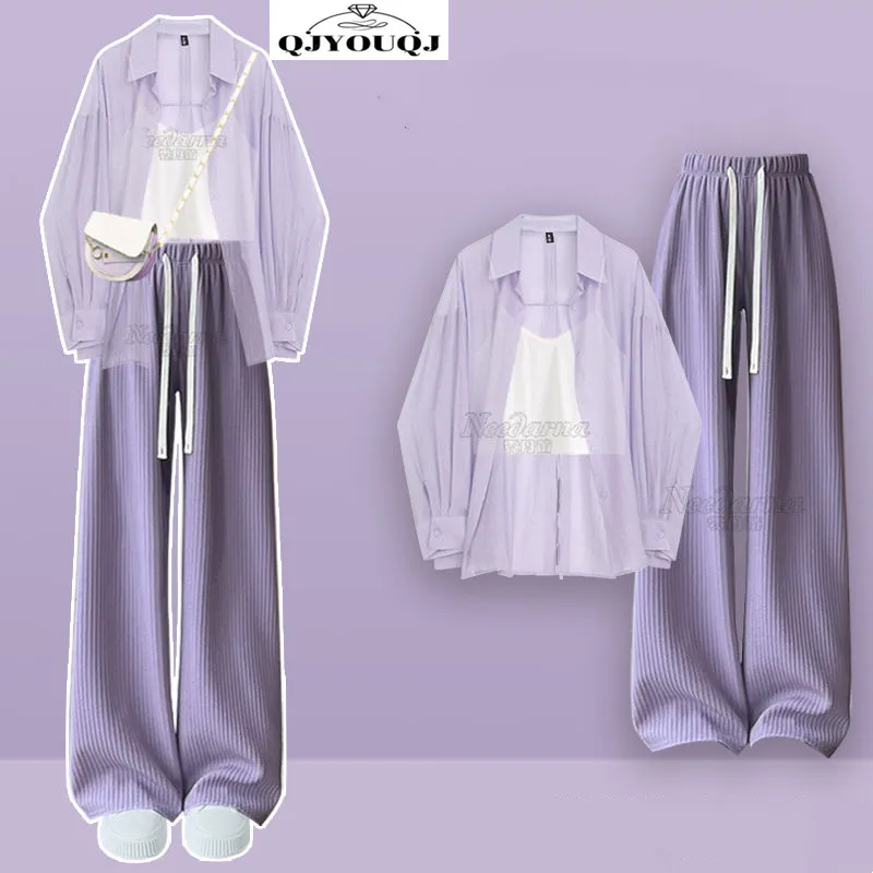 Dopamine Three Piece Set Women's Summer Sunscreen Coat+Fashion Tank Top+Casual Wide Leg Pants
Dopamine Three Piece Set Women's Summer Sunscreen Coat+Fashion Tank Top+Casual Wide Leg Pants