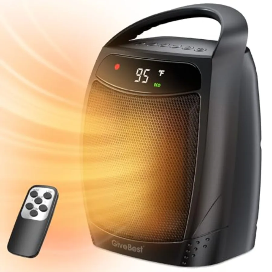 Space Heater 1500W Electric Portable Heaters for Indoor Use Remote 4 Mode Timer ECO Mode PTC Ceramic Fast Safety Heat for Bedro
Space Heater 1500W Electric Portable Heaters for Indoor Use Remote 4 Mode Timer ECO Mode PTC Ceramic Fast Safety Heat for Bedro