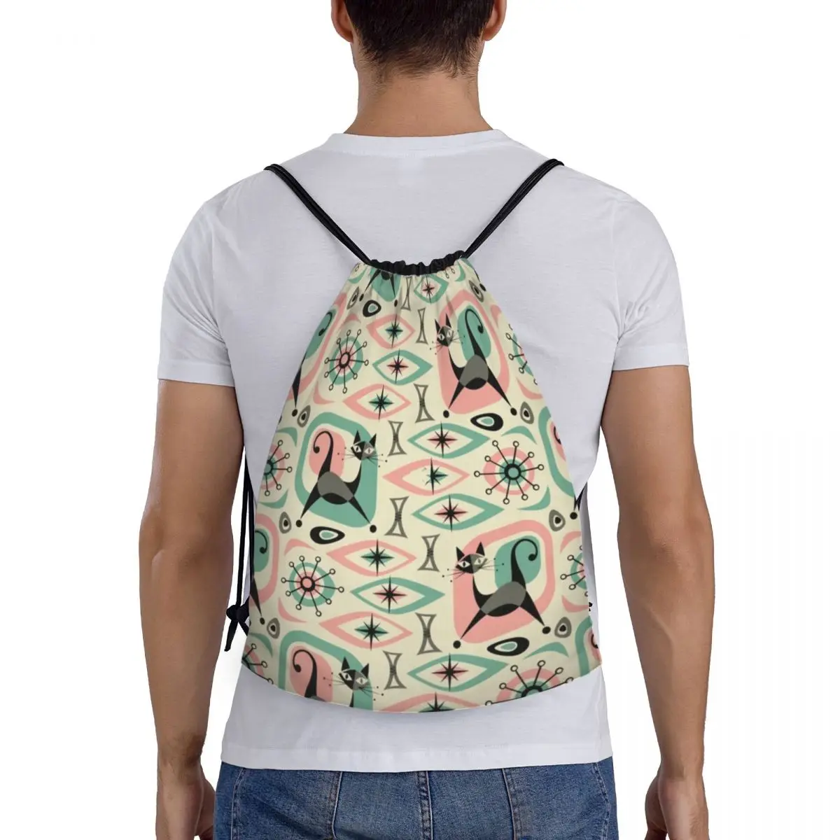Mid Century Cat Abstract Backpacks Casual Portable Drawstring Bags Sports Bag Book Bags For Travel School
Mid Century Cat Abstract Backpacks Casual Portable Drawstring Bags Sports Bag Book Bags For Travel School