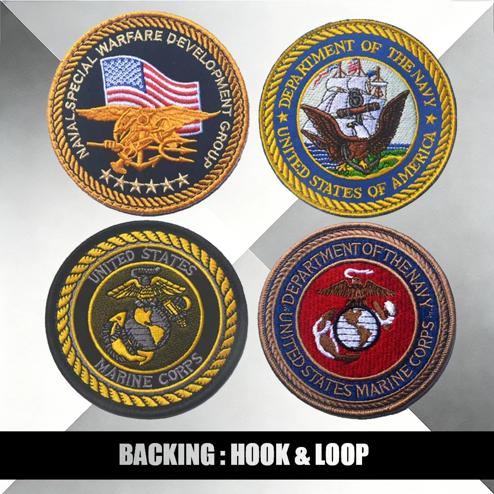 US Military Embroidered Patches - Navy SEALs NSWDG & USMC Department of Navy Patches Tactical Emblems With Hook & Loop Backing
US Military Embroidered Patches - Navy SEALs NSWDG & USMC Department of Navy Patches Tactical Emblems With Hook & Loop Backing