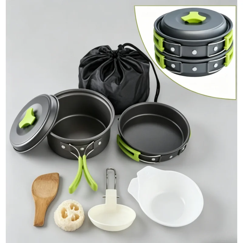 Portable Durable Camping Cookware Set Outdoor Cooking Kit With Tableware Storage Bag
Portable Durable Camping Cookware Set Outdoor Cooking Kit With Tableware Storage Bag
