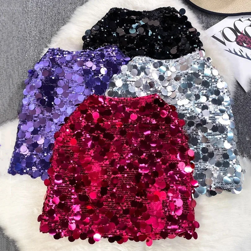 Summer Women's Sequined Short Skirt European and American Casual Fashion Retro Shiny Female High Waist A-line Slim Skirts
Summer Women's Sequined Short Skirt European and American Casual Fashion Retro Shiny Female High Waist A-line Slim Skirts