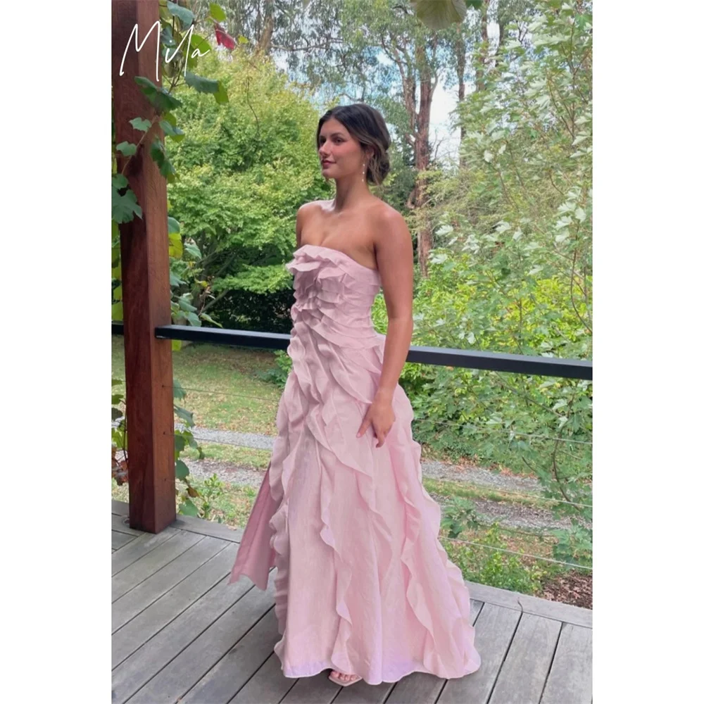 Mila Pink Strapless Customized Party Dresses Sleeveless Side High Split Prom Dresses Chiffon Zip Floor-Length Evening Dresses
Mila Pink Strapless Customized Party Dresses Sleeveless Side High Split Prom Dresses Chiffon Zip Floor-Length Evening Dresses
