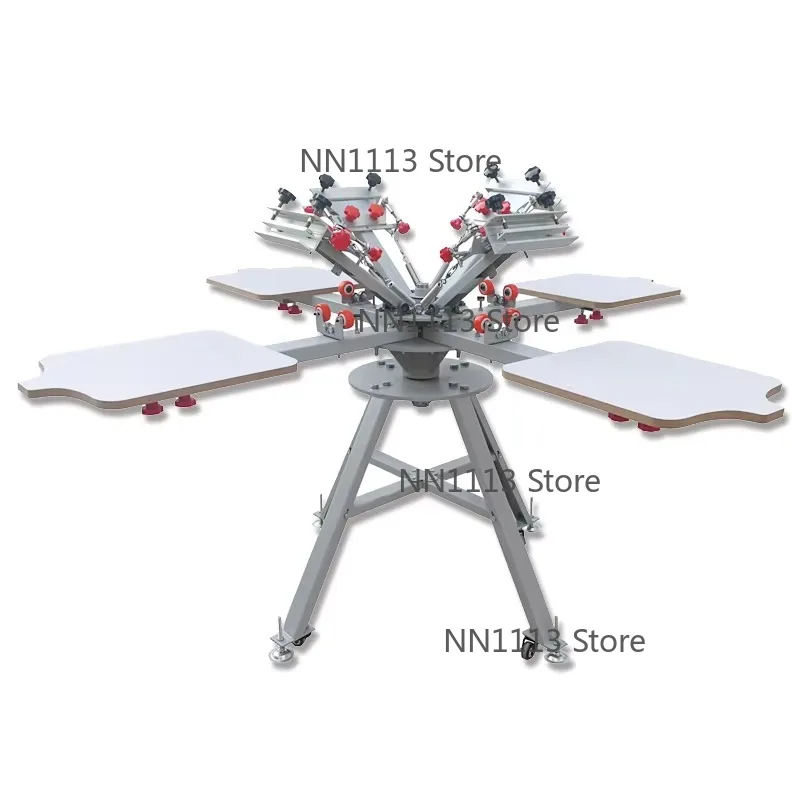 Factory Manual Silk Screen Printing Machine with Micro-adjust 4-color 4-station for T-shirt Clothing
Factory Manual Silk Screen Printing Machine with Micro-adjust 4-color 4-station for T-shirt Clothing