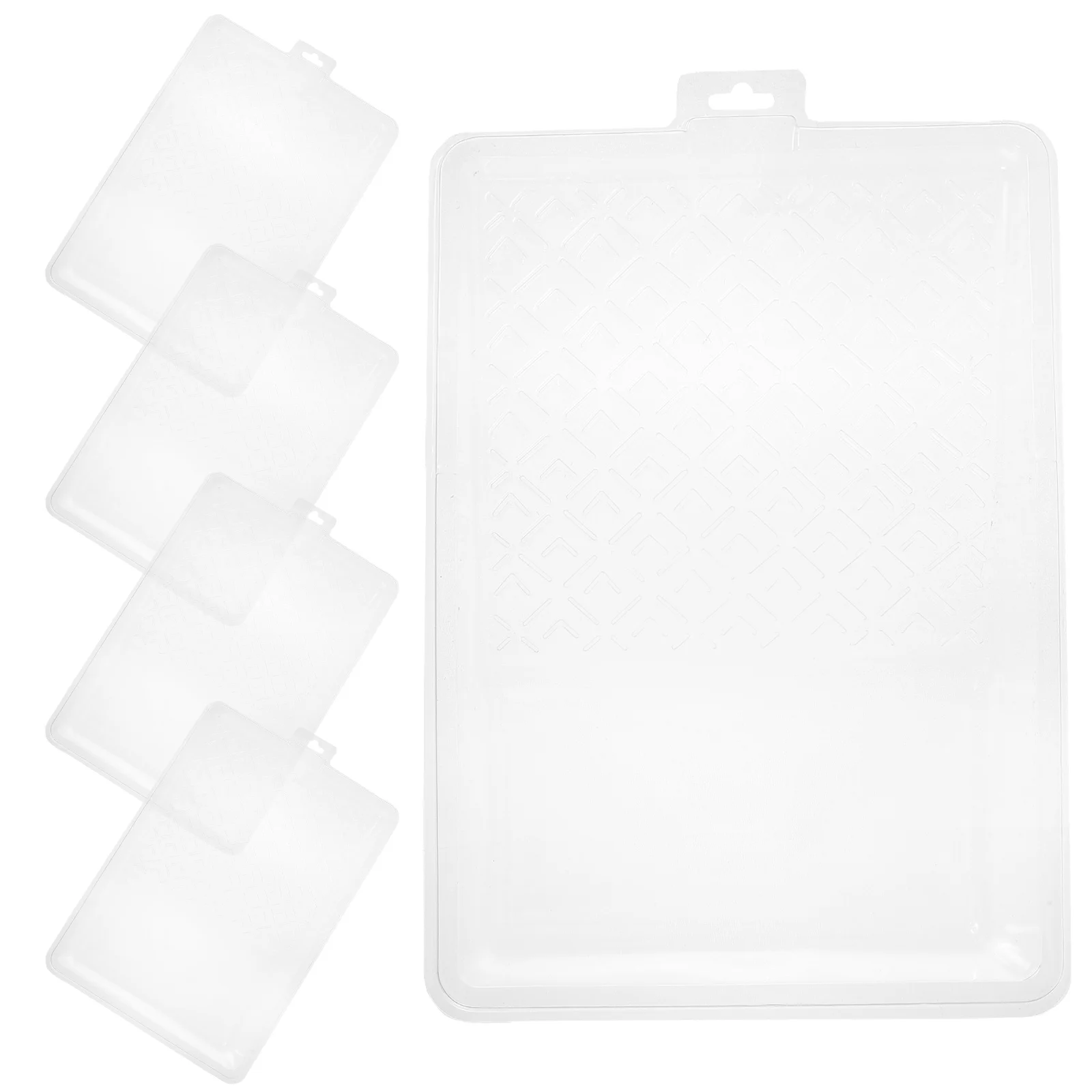 5 Pcs 7 Inch Transparent PVC Paint Tray Liners Clear Plastic Coating Roller Trays Accessories Painting Supplies 
5 Pcs 7 Inch Transparent PVC Paint Tray Liners Clear Plastic Coating Roller Trays Accessories Painting Supplies