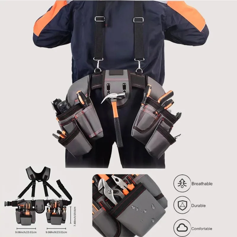 Tool Belt for Men, 32 to 66 Inches Adjustable Tool Belt with Suspenders for Electricians, Carpenters, Construction Workers
Tool Belt for Men, 32 to 66 Inches Adjustable Tool Belt with Suspenders for Electricians, Carpenters, Construction Workers
