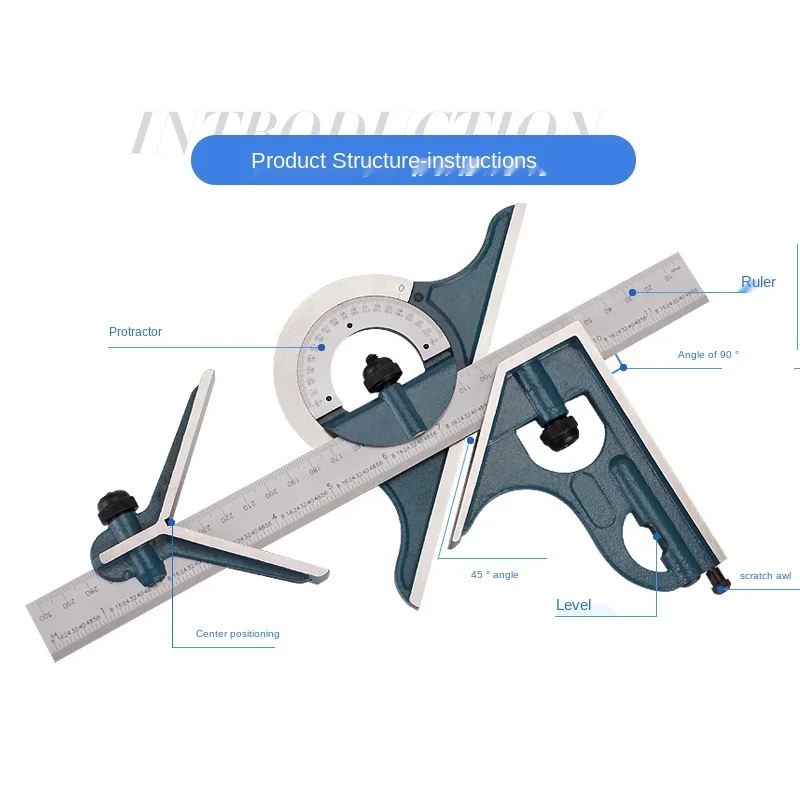 180 Degree Combination Goniometer/Multi-Function Woodworking Angle Ruler/with Level/Protractor
180 Degree Combination Goniometer/Multi-Function Woodworking Angle Ruler/with Level/Protractor