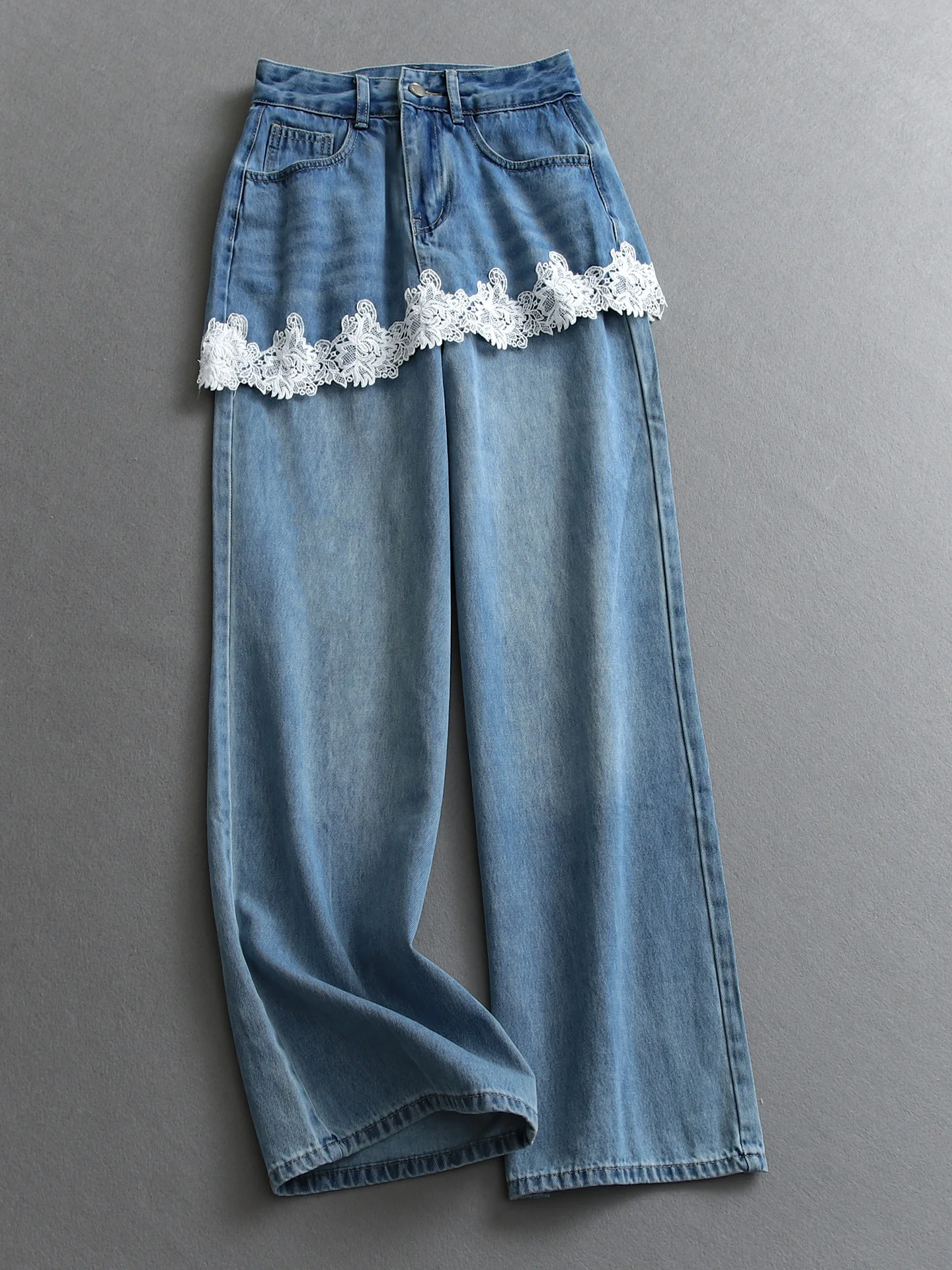 High Waist Lace Hem Wide Leg Pants Women's Jeans Slimming Visual Effect Micro Flared Bootcut Pants Comfortable Breathable Cot...
High Waist Lace Hem Wide Leg Pants Women's Jeans Slimming Visual Effect Micro Flared Bootcut Pants Comfortable Breathable Cot...
