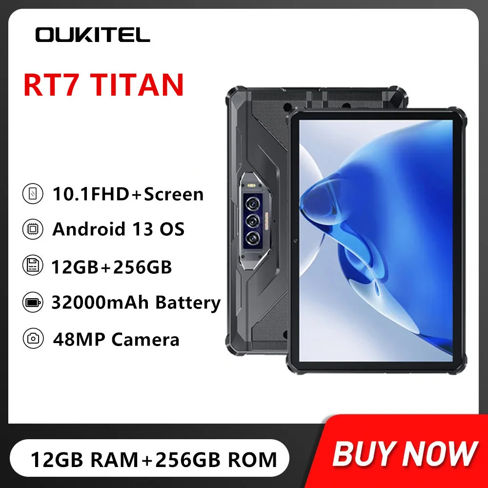 Oukitel RT7 TITAN 5G Прочный планшетный ПК 12 Гб + 256 ГБ Android 13 Pad 10,1 дюймов FHD планшет 48MP камера 32000 мАч аккумулятор 33 Вт Быстрая зарядка
Oukitel RT7 TITAN 5G Прочный планшетный ПК 12 Гб + 256 ГБ Android 13 Pad 10,1 дюймов FHD планшет 48MP камера 32000 мАч аккумулятор 33 Вт Быстрая зарядка