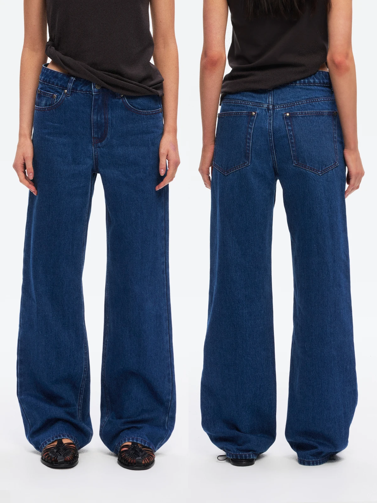 TDDP Classic Deep Blue Denim Jeans Women's Loose Straight Leg Long Trousers Summer New Style Natural Waist Button Pure Color
TDDP Classic Deep Blue Denim Jeans Women's Loose Straight Leg Long Trousers Summer New Style Natural Waist Button Pure Color