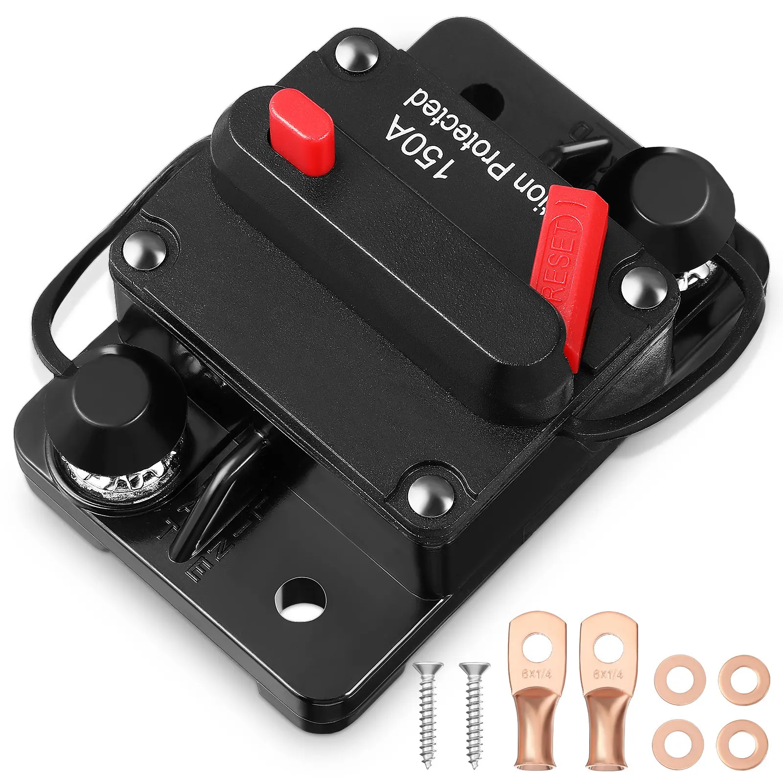 1Set 150 Amp Circuit Breaker with Manual Reset Waterproof Design for Automotive Marine Dc Car Audio Protection
1Set 150 Amp Circuit Breaker with Manual Reset Waterproof Design for Automotive Marine Dc Car Audio Protection
