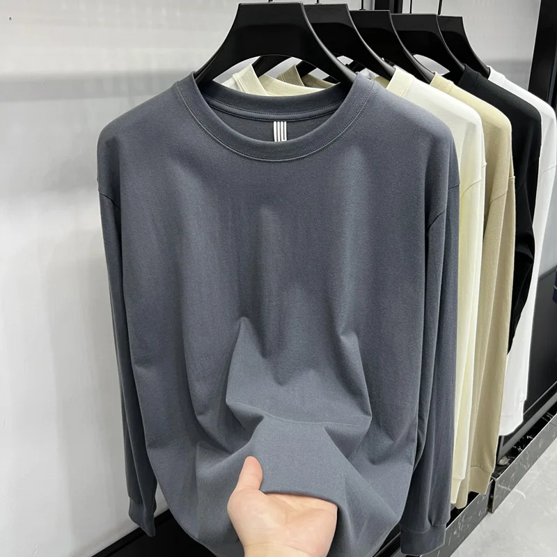 100% Pure Cotton Heavyweight Long Sleeved T-shirt Men's Solid Color Round Neck Base Shirt 2025 Spring New Loose Casual Top
100% Pure Cotton Heavyweight Long Sleeved T-shirt Men's Solid Color Round Neck Base Shirt 2025 Spring New Loose Casual Top