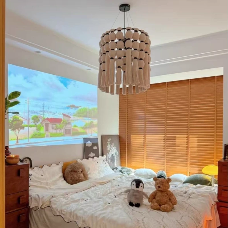 Spherical hand-woven lampshade, simple decorative fringed chandelier lighting
Spherical hand-woven lampshade, simple decorative fringed chandelier lighting