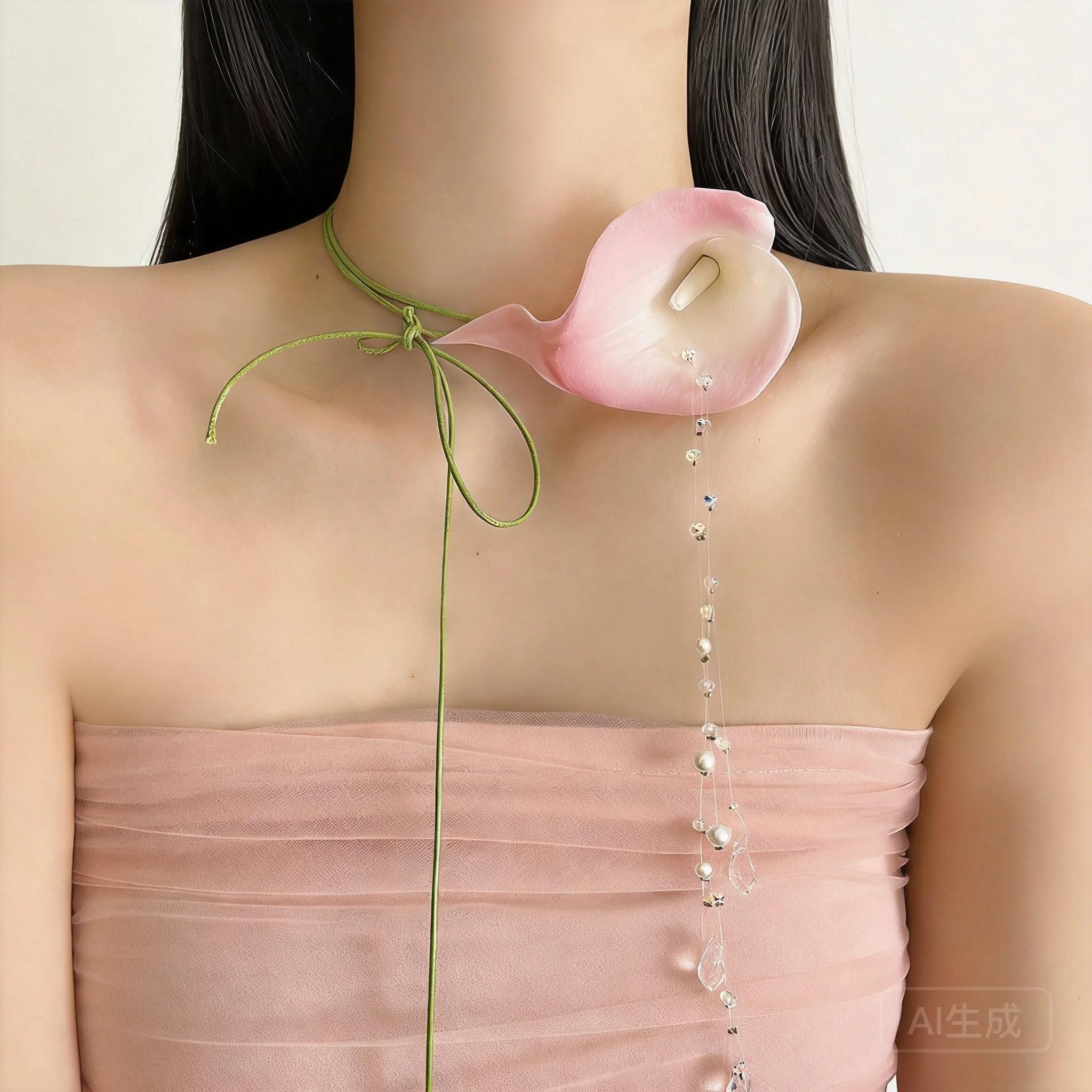 Chinese Style Lucky Calla Lily Flower Choker Necklace Adjustable Green Wax Cord Crystal Pearl Tassel Pendant Neck Jewelry For
Chinese Style Lucky Calla Lily Flower Choker Necklace Adjustable Green Wax Cord Crystal Pearl Tassel Pendant Neck Jewelry For