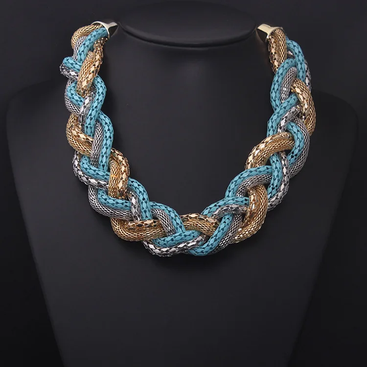 European and American big brands, exaggerated color woven multi-layer necklaces, short collarbone women's fashion Korean accesso
European and American big brands, exaggerated color woven multi-layer necklaces, short collarbone women's fashion Korean accesso