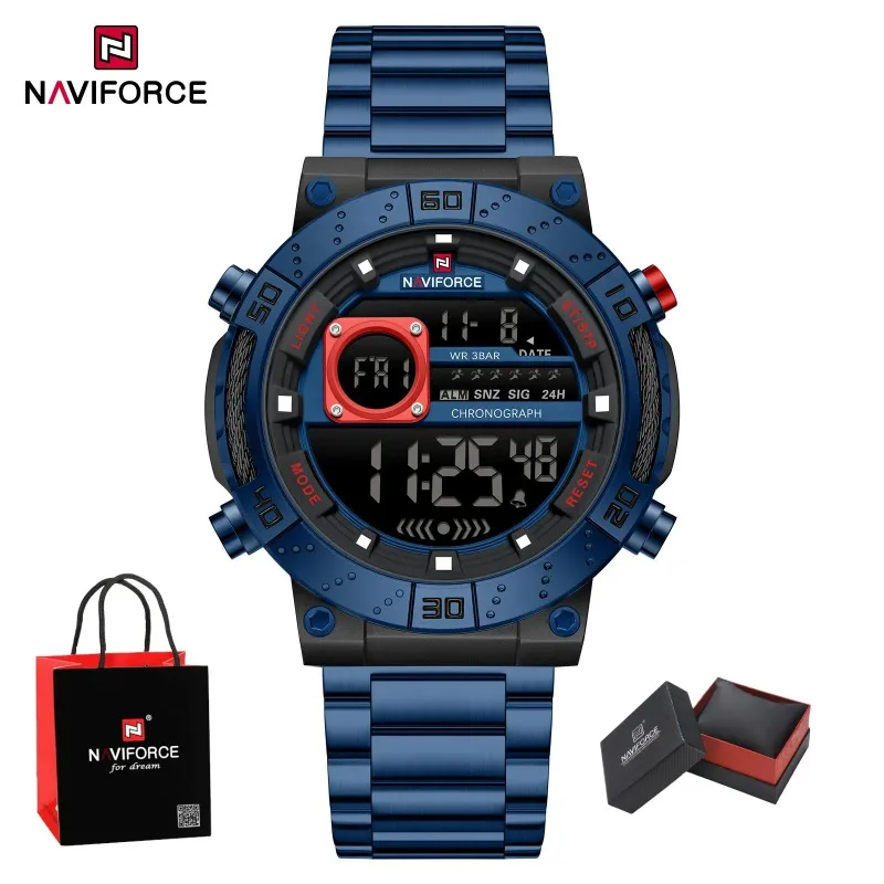 NAVIFORCE Top Brand Men Luxury Quartz Wristwatch Waterproof Auto Day Business Chronograph Stainless Steel Strap Package Gifts
NAVIFORCE Top Brand Men Luxury Quartz Wristwatch Waterproof Auto Day Business Chronograph Stainless Steel Strap Package Gifts