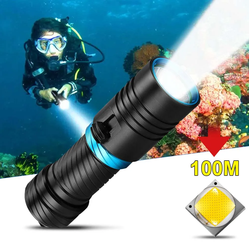 High Power Diving Light Underwater Zoomable Scuba Flashlight IPX8 Waterproof Super Bright Amphibious Torch For Diving Fishing
High Power Diving Light Underwater Zoomable Scuba Flashlight IPX8 Waterproof Super Bright Amphibious Torch For Diving Fishing