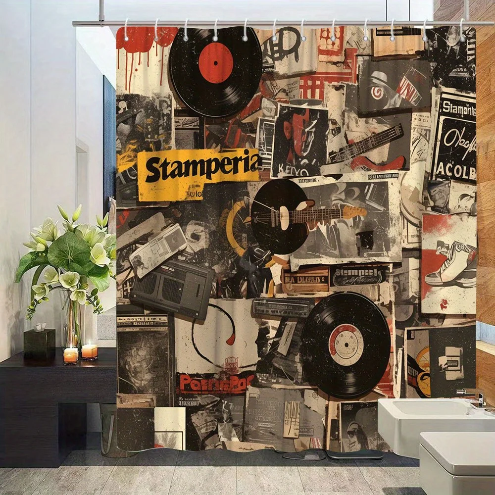 Vintage Music Rock Vinyl Pop Art Shower Curtain Waterproof Bathroom Decor Grunge Poster Shower Curtain Liner for Music Lovers Ho
Vintage Music Rock Vinyl Pop Art Shower Curtain Waterproof Bathroom Decor Grunge Poster Shower Curtain Liner for Music Lovers Ho