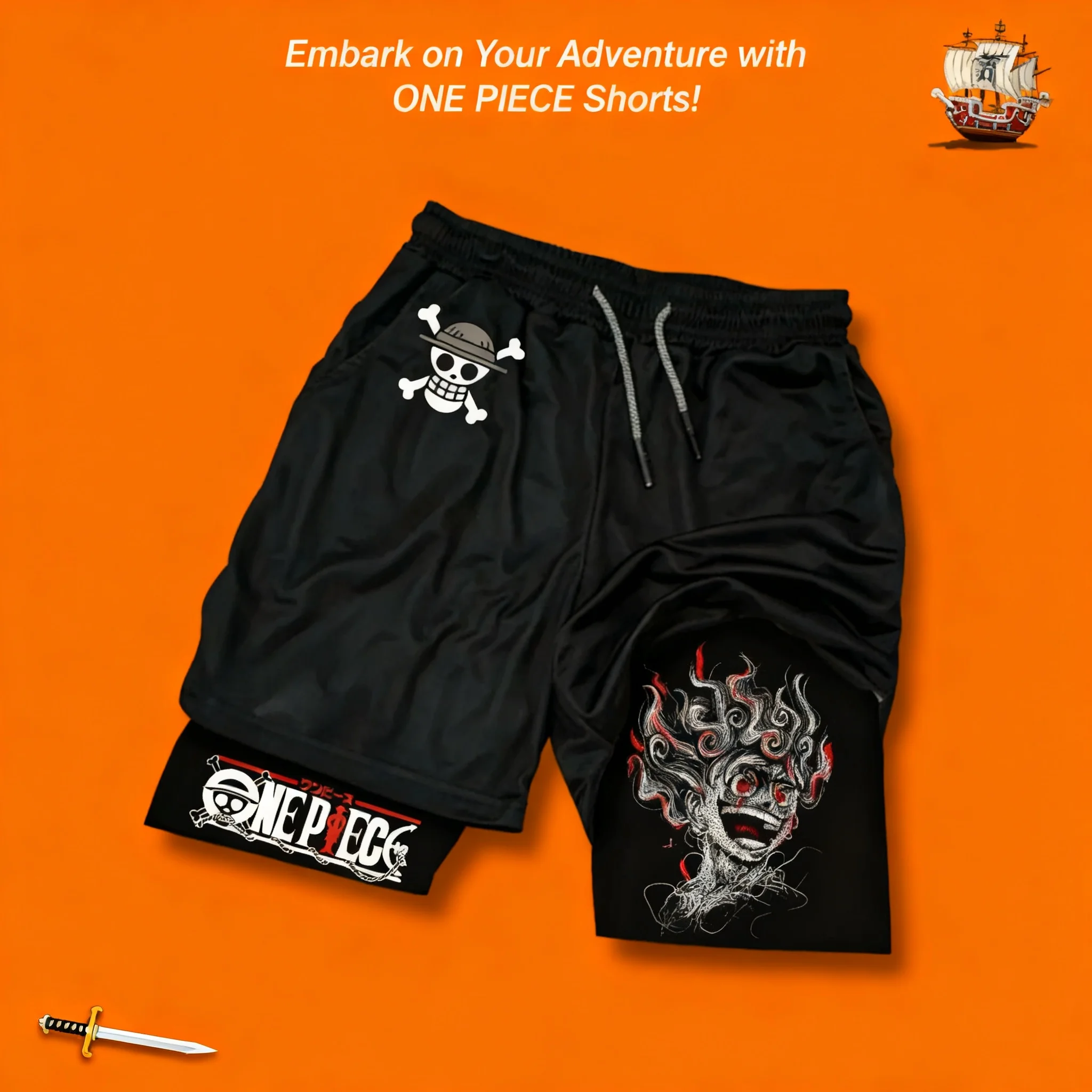 Luffy ONE PIECE Anime Classic Printed Double-layer Shorts 2025 Summer Men's Loose Breathable Sports Pants
Luffy ONE PIECE Anime Classic Printed Double-layer Shorts 2025 Summer Men's Loose Breathable Sports Pants
