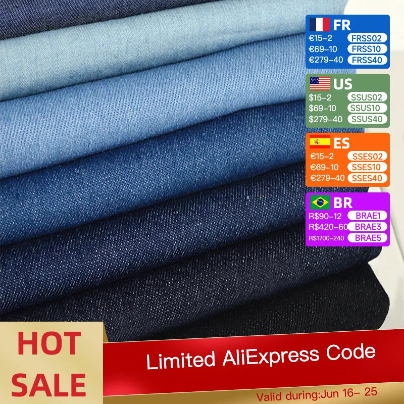 Thick Denim Fabric for DIY, 100% Cotton, Jeans, Washing Cloth, Jacket, Shirts, Dress, Thin, Patchwork, Quilting, Sewing, Summer
Thick Denim Fabric for DIY, 100% Cotton, Jeans, Washing Cloth, Jacket, Shirts, Dress, Thin, Patchwork, Quilting, Sewing, Summer