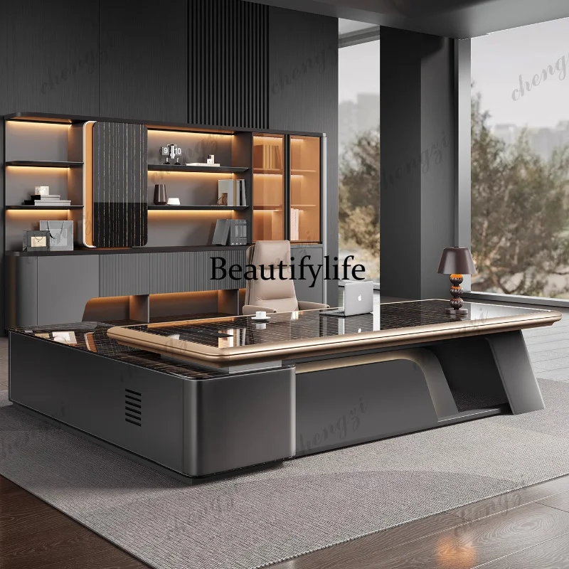 Fashion manager large class table High-end boss office table combination modern president table leadership office furniture
Fashion manager large class table High-end boss office table combination modern president table leadership office furniture