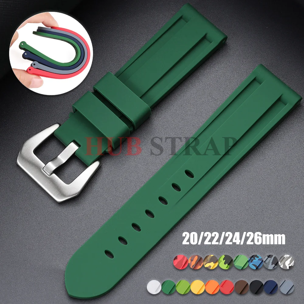 Stitching Sports 20/22/24/26mm Silicone Watch Bands Soft Comfortable Rubber Watch Strap for Panerai Blue Black Brown Accessories
Stitching Sports 20/22/24/26mm Silicone Watch Bands Soft Comfortable Rubber Watch Strap for Panerai Blue Black Brown Accessories