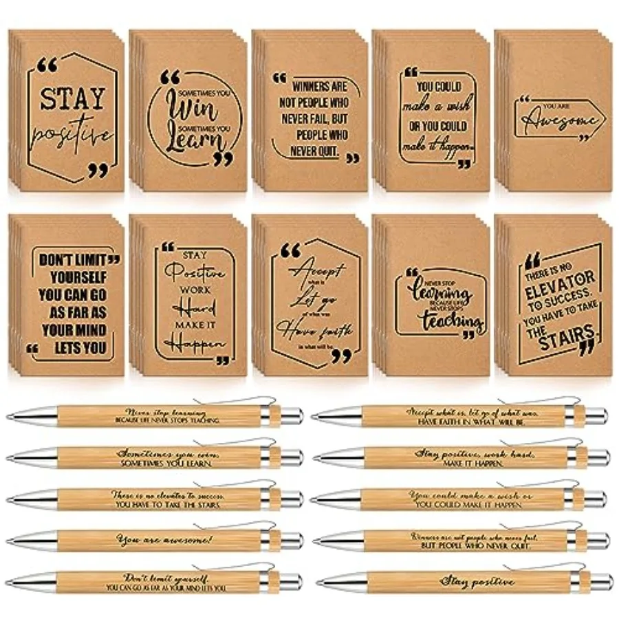 Pcs Motivational Pens Inspirational Notepads Set Positive Affirmation Gift Bulk Kraft Encouragement Notebook Journal Bamboo Pen
Pcs Motivational Pens Inspirational Notepads Set Positive Affirmation Gift Bulk Kraft Encouragement Notebook Journal Bamboo Pen