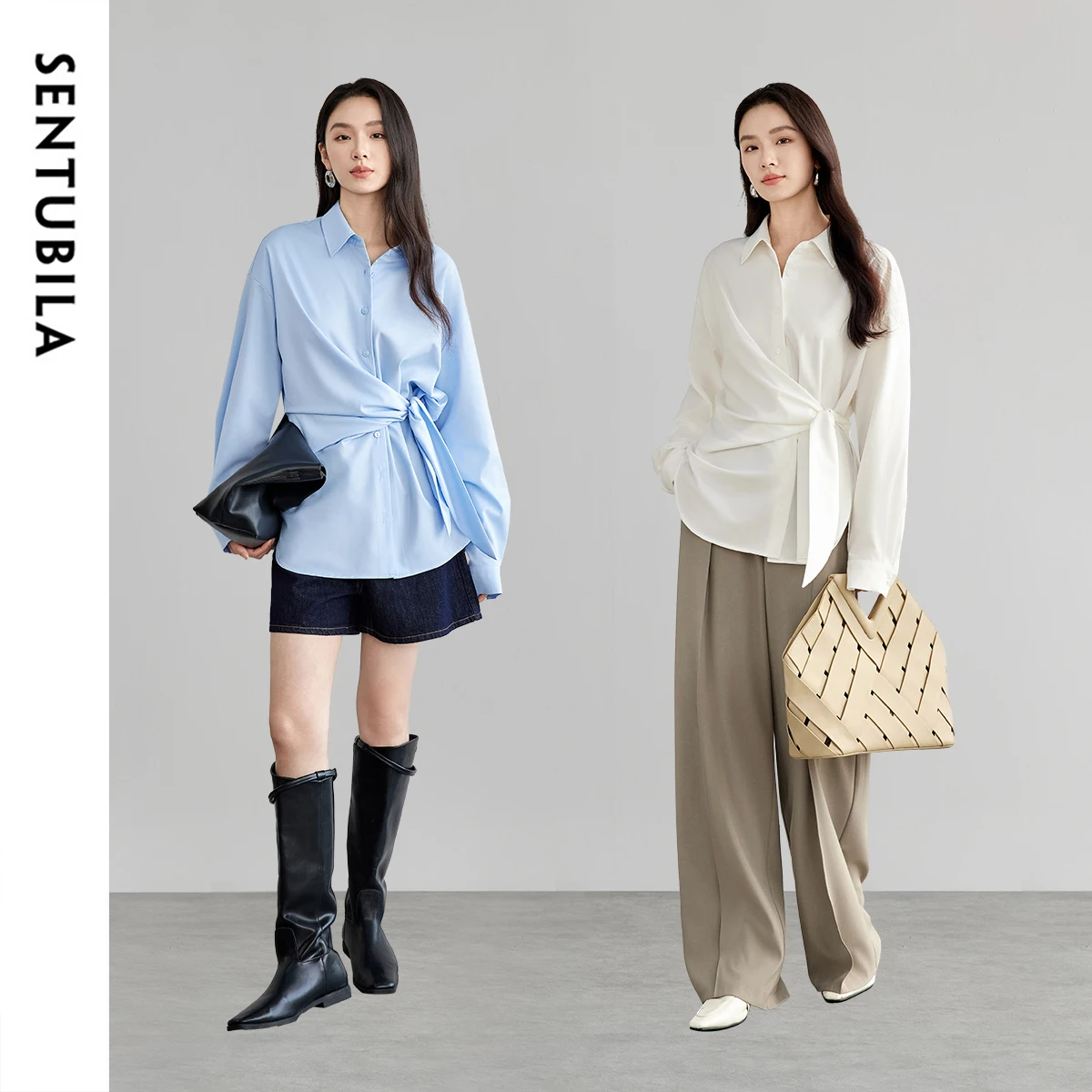 SENTUBILA Women White Shirt 2025 Fashion Design Lace Up Waist Cinched Solid Casual Tops Single Breasted Blouses 151C57886
SENTUBILA Women White Shirt 2025 Fashion Design Lace Up Waist Cinched Solid Casual Tops Single Breasted Blouses 151C57886