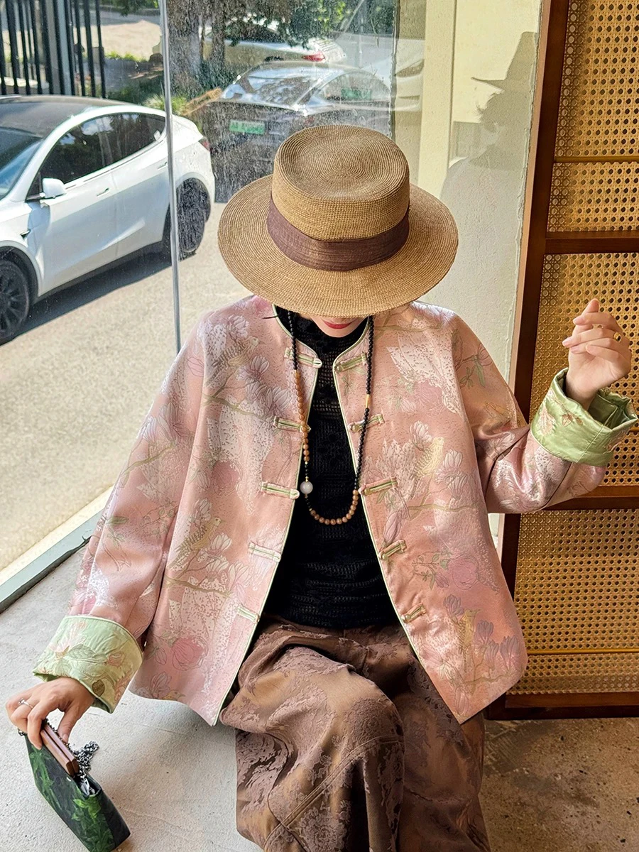 Ele round Ne Silk Jaet Embroidered Magnolia Floral Pattern Luxury Chinese Sle Women's ort Outerwear Autumn New Ar...
Ele round Ne Silk Jaet Embroidered Magnolia Floral Pattern Luxury Chinese Sle Women's ort Outerwear Autumn New Ar...