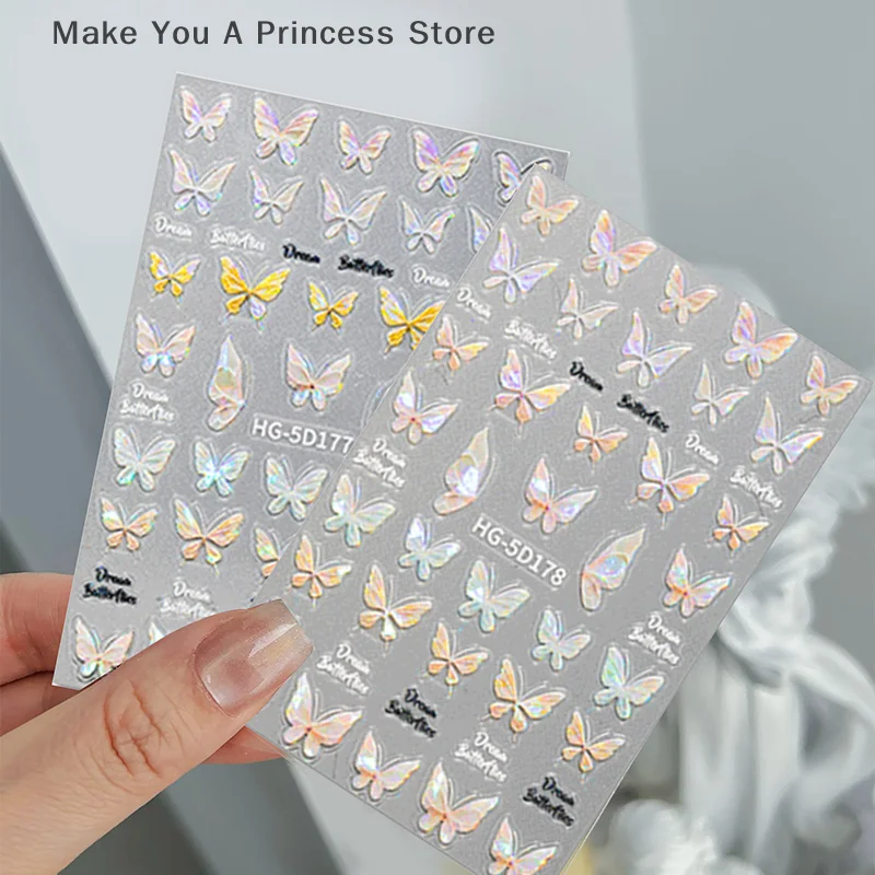 Aurora Relief Butterfly Nail Stickers Dreamy 5D Colorful Butterfly Nail Stickers Nail Art Jewelry DIY Decorative Materials
Aurora Relief Butterfly Nail Stickers Dreamy 5D Colorful Butterfly Nail Stickers Nail Art Jewelry DIY Decorative Materials