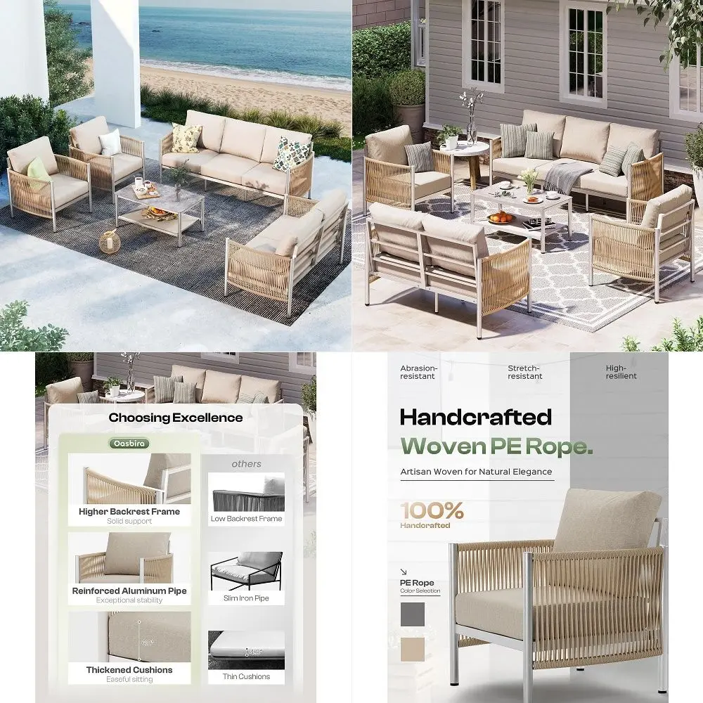 Outdoor Patio Furniture Set with DualLayer Coffee Table, 5 Piece Modern Patio Conversation Sets with PE Rope, Outdoor Sectional
Outdoor Patio Furniture Set with DualLayer Coffee Table, 5 Piece Modern Patio Conversation Sets with PE Rope, Outdoor Sectional