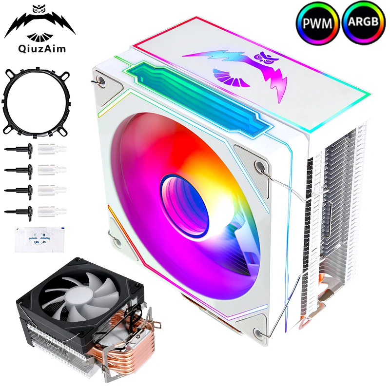 QiuzAim ARGB 120mm Fan PC 6 Heat Pipe Radiator Processor Air-cooled Cpu cooler 4pin/PWM install LGA115x 1200 1700 AMD AM4 i5 i7
QiuzAim ARGB 120mm Fan PC 6 Heat Pipe Radiator Processor Air-cooled Cpu cooler 4pin/PWM install LGA115x 1200 1700 AMD AM4 i5 i7