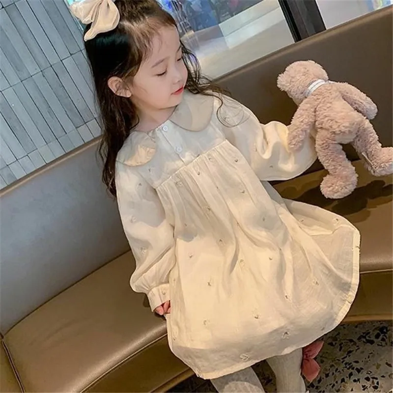 Korean Girls Spring Autumn Dress 2023 New Doll Collar Baby Girl Princess Dress For Child Full Sleeve Clothes Casual Kids Costume
Korean Girls Spring Autumn Dress 2023 New Doll Collar Baby Girl Princess Dress For Child Full Sleeve Clothes Casual Kids Costume