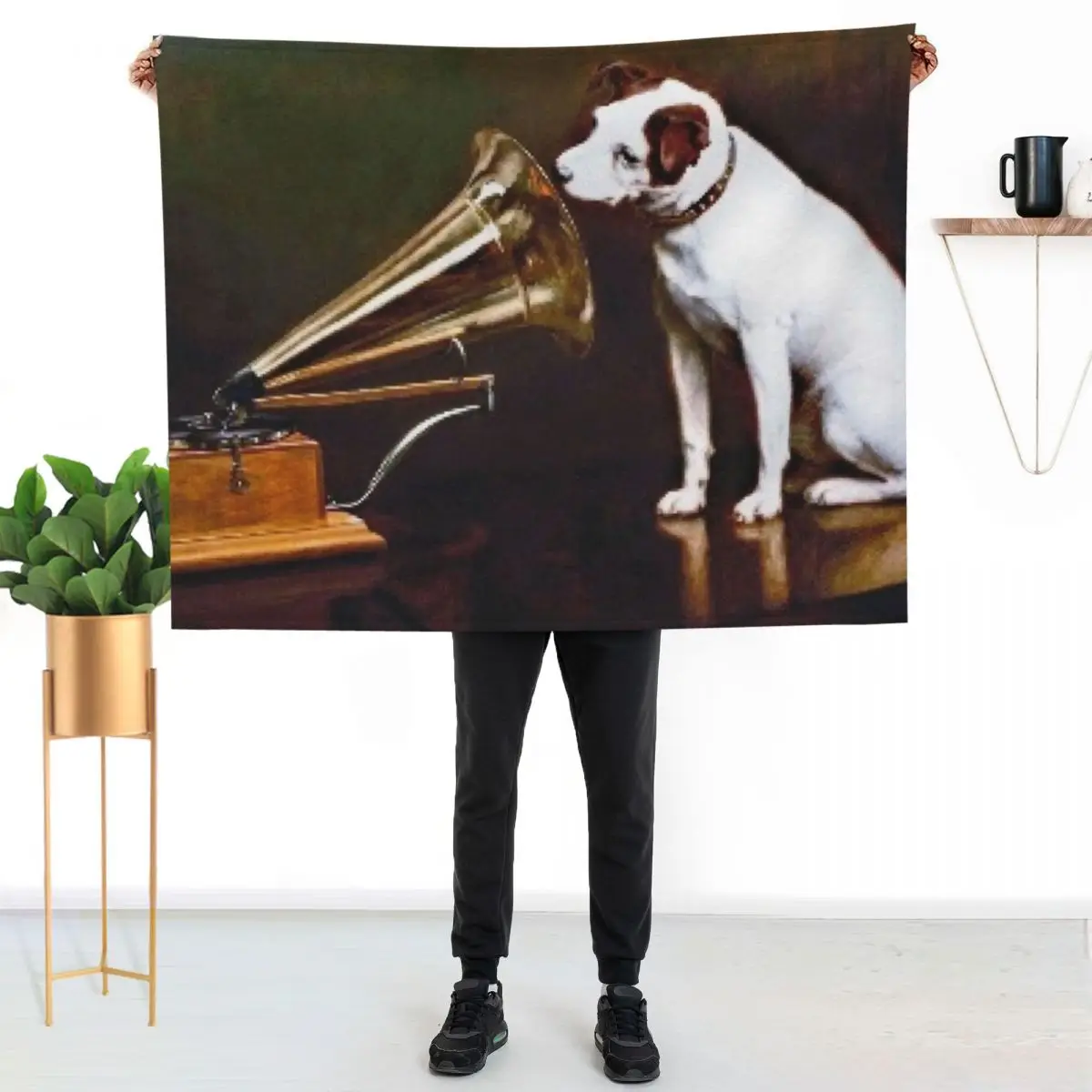 His Master's Voice by Francis James Barraud in 1898- Cute Dog Looking At Gramophone Throw Blanket
His Master's Voice by Francis James Barraud in 1898- Cute Dog Looking At Gramophone Throw Blanket