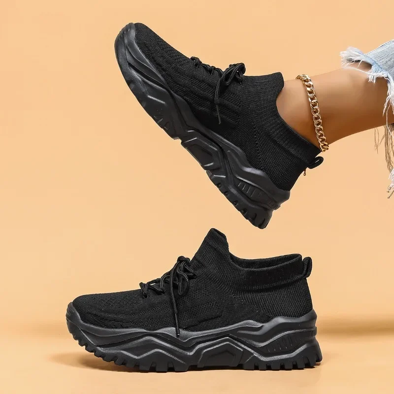 Thick Soled Oversized Sports Mesh Breathable Women's Shoes Socks Solid Color Cuffs Lace Up Fashion Non Slip Women's Shoes
Thick Soled Oversized Sports Mesh Breathable Women's Shoes Socks Solid Color Cuffs Lace Up Fashion Non Slip Women's Shoes