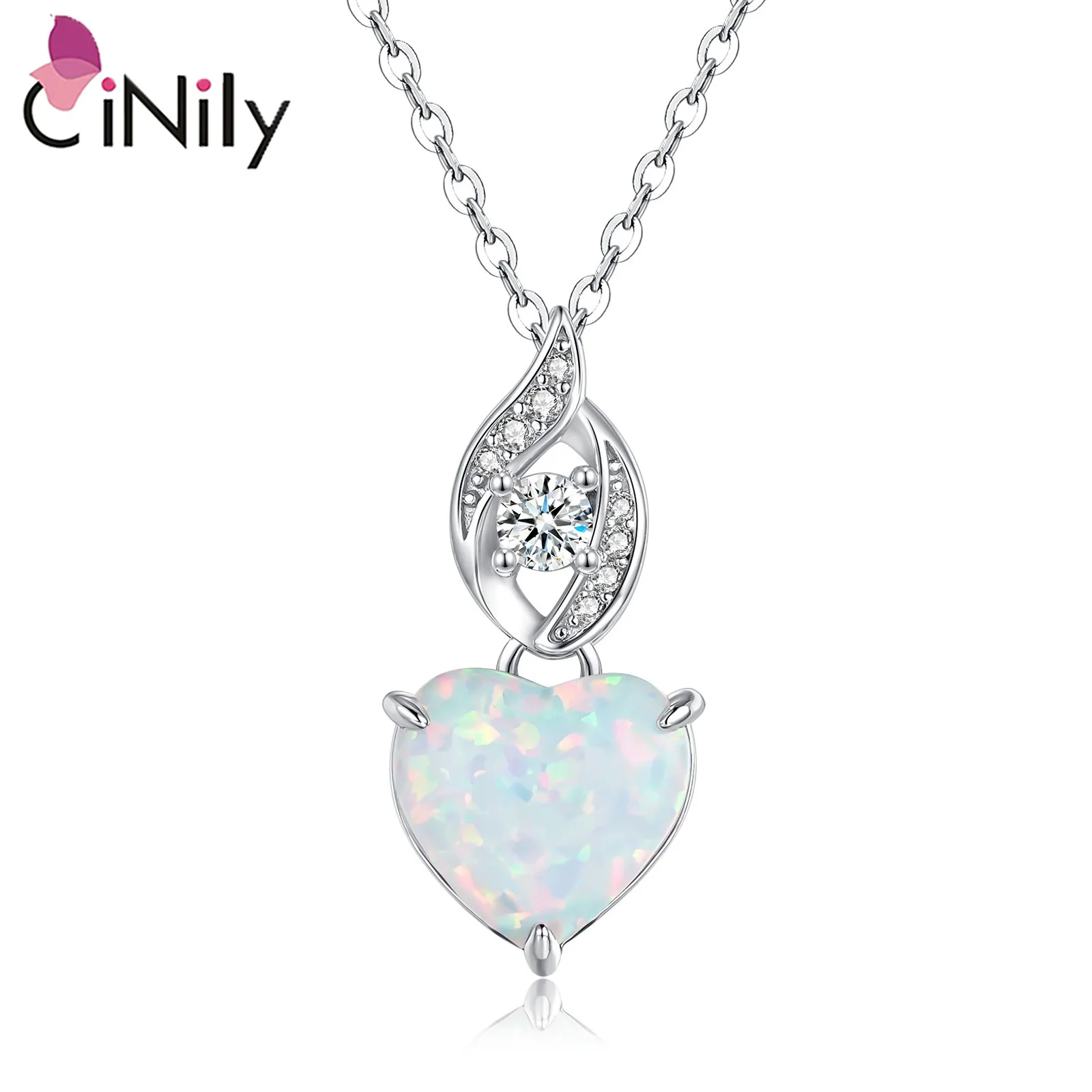 CiNily 925 Sterling Silver Heart Shaped Pendant Necklace for Women Opal Pendant with Zircon Jewelry Gifts Mother's Day Birthday
CiNily 925 Sterling Silver Heart Shaped Pendant Necklace for Women Opal Pendant with Zircon Jewelry Gifts Mother's Day Birthday